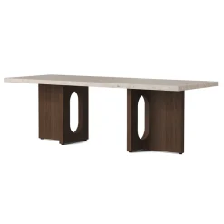 Audo Androgyne Tisch Lounge Table 120x45 cm Dark Stained Oak Gestell Kunis Breccia Sand Tischplatte Clearance