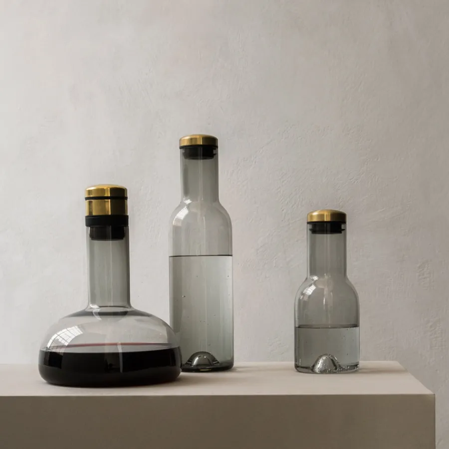 Audo Bottle Karaffe 1 L Clear/Steel Hot