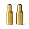 Audo Bottle Salz- & Pfeffermühle Brushed Brass mit Walnussdeckel 2er-Set New
