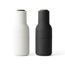 Audo Bottle Salz- & Pfeffermühle Ash/Carbon mit Walnussdeckel 2er-Set Discount