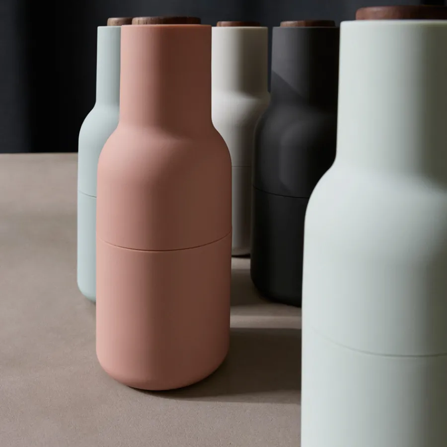 Audo Bottle Salz- & Pfeffermühle Ash/Carbon mit Walnussdeckel 2er-Set Discount