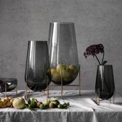 Audo Echasse Vase M Smoke/Brushed Brass Best