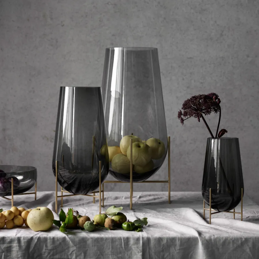 Audo Echasse Vase M Smoke/Brushed Brass Best