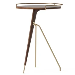 Audo Umanoff Beistelltisch 60cm Tall Walnut/Brass Hot