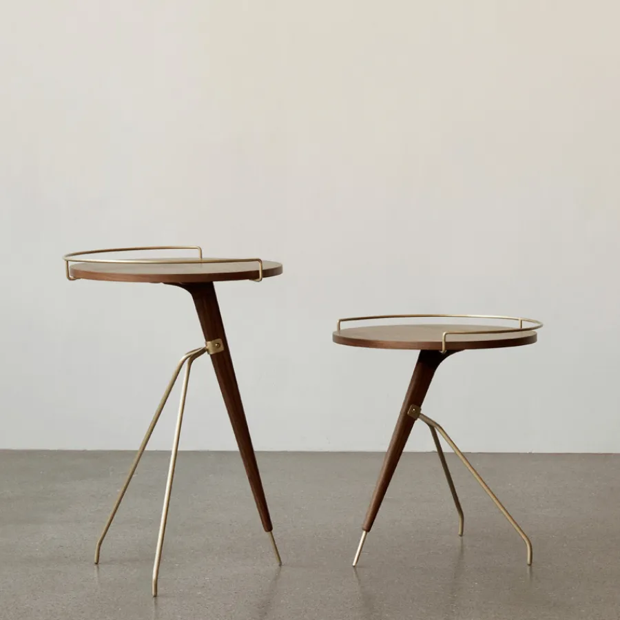 Audo Umanoff Beistelltisch 60cm Tall Walnut/Brass Hot