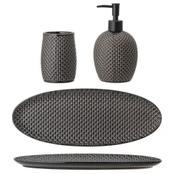 Bloomingville Badezimmer-Accessoires Grey 3-teilig Online