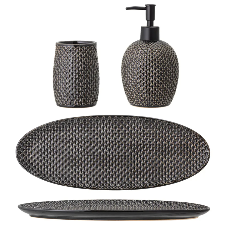 Bloomingville Badezimmer-Accessoires Grey 3-teilig Online