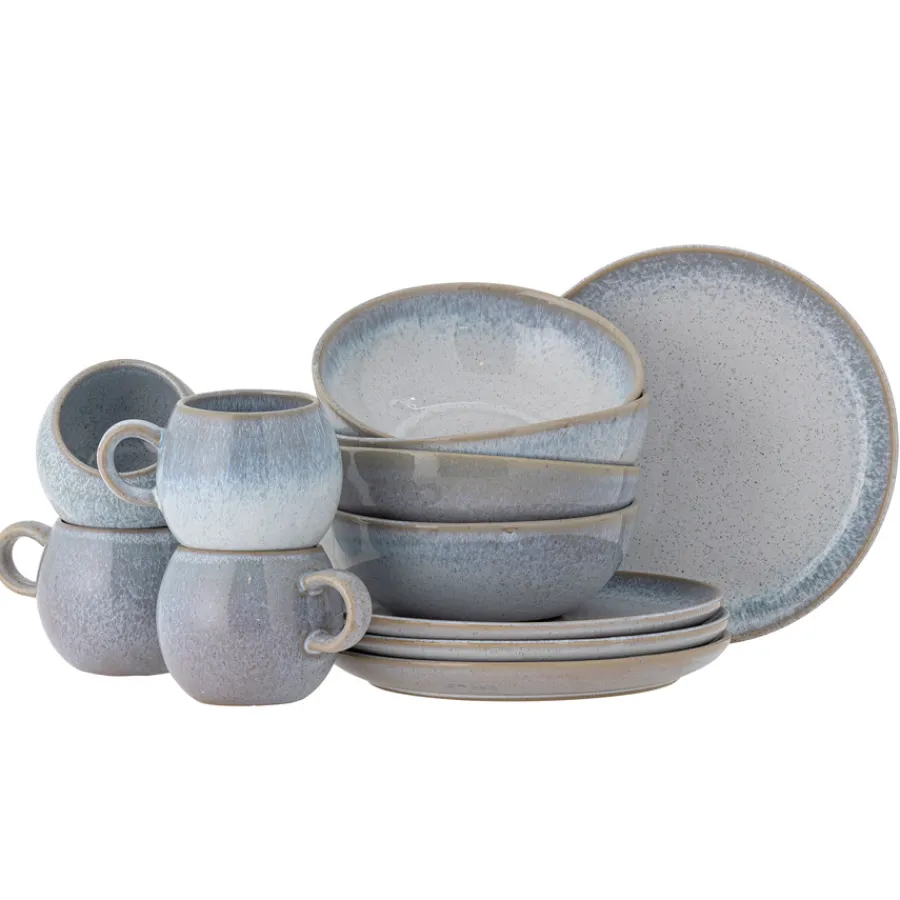 Bloomingville Frühstück-Set Paula Blue 12-teilig Outlet