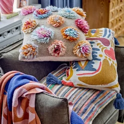 Bloomingville Kissen Somma Blue Wolle Sale