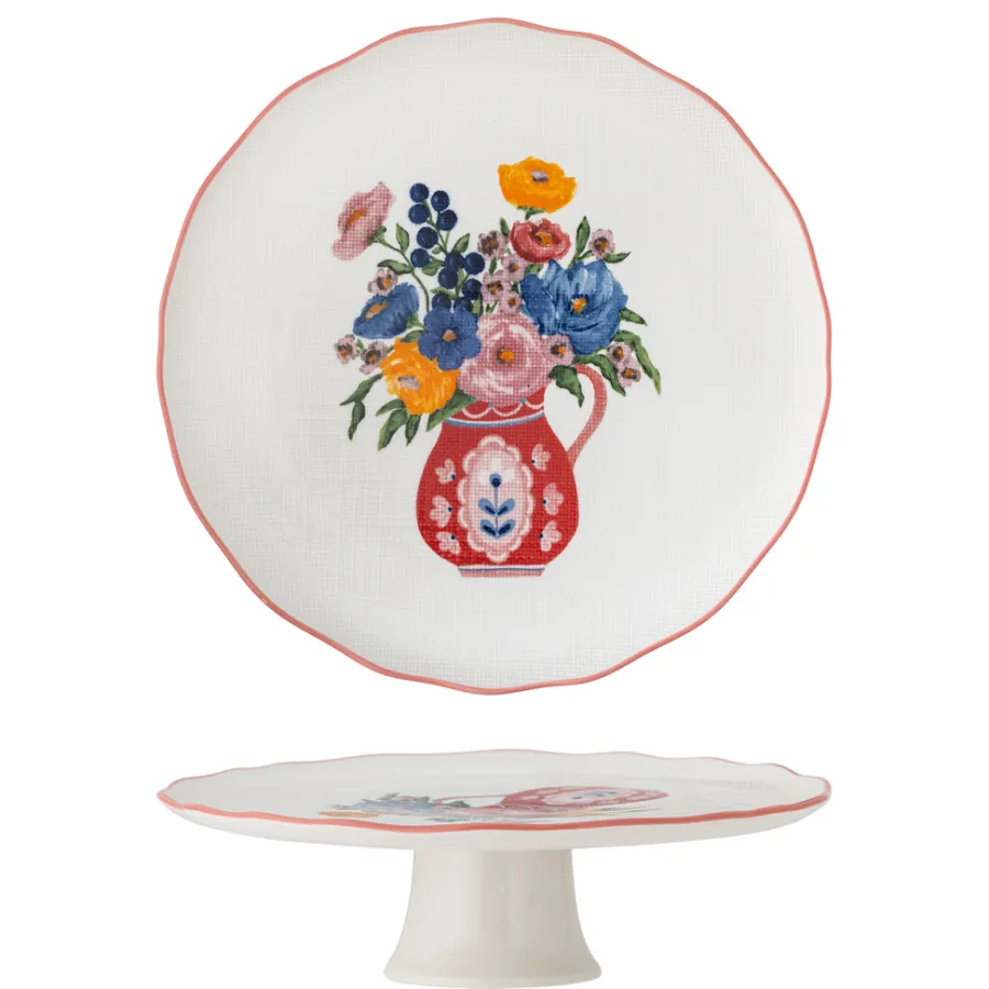 Bloomingville Kuchenteller mit Fuß Dorothy Rose 28 cm New