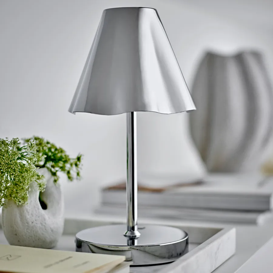 Bloomingville Lampe tragbar & wiederaufladbar Lianna Silber Outlet