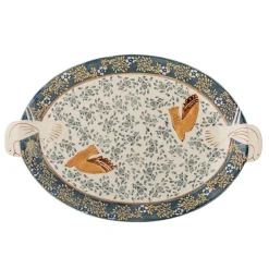 Bloomingville Serviertablett Hezha Blau Fashion