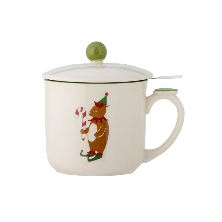 Bloomingville Tasse mit Deckel und Teesieb Valentin Grün Clearance