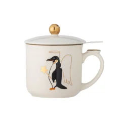 Bloomingville Tasse mit Deckel und Teesieb Valentin Gold Discount