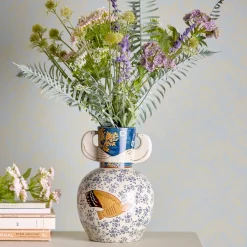 Bloomingville Vase Hezha Blue New
