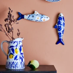 Bloomingville Wanddekoration Fisch Dunne Blau 2er-Set Online