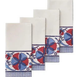 Bungalow Denmark Stoffserviette 45x45cm Rosette Indigo 4er-Set Sale