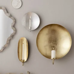 Bungalow Denmark Wandlicht Kerzenhalter Golden Round Sale
