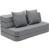 by KlipKlap KK 3 fold sofa XL soft (140 cm) Blue grey Fashion