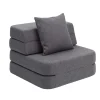 by KlipKlap KK 3 Fold Sofa Single Soft Blue grey Fashion