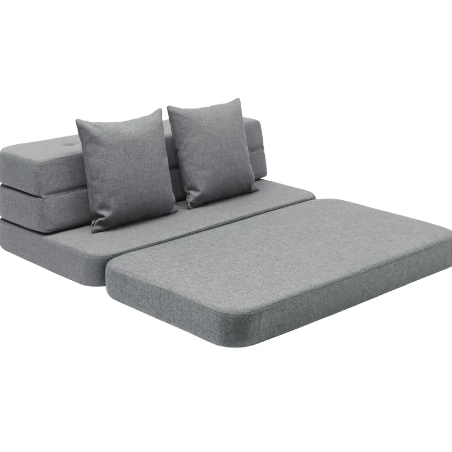 by KlipKlap KK 3 fold Sofa XL soft 140 cm Blue Grey/Grey Online