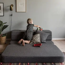 by KlipKlap KK 3 fold Sofa XL soft 140 cm Blue Grey/Grey Online