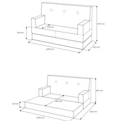 by KlipKlap KK Kids Sofa Blue Grey/Grey Discount