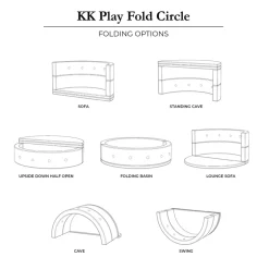 by KlipKlap KK Play Fold Circle Multi Grey/Grey New