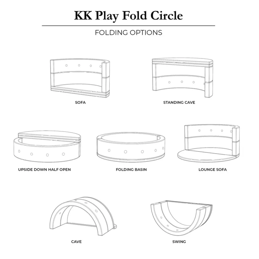 by KlipKlap KK Play Fold Circle Multi Grey/Grey New