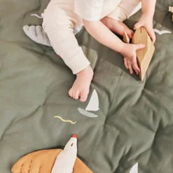 Dear April Meri Bestickte Spielmatte Sailboats Hot
