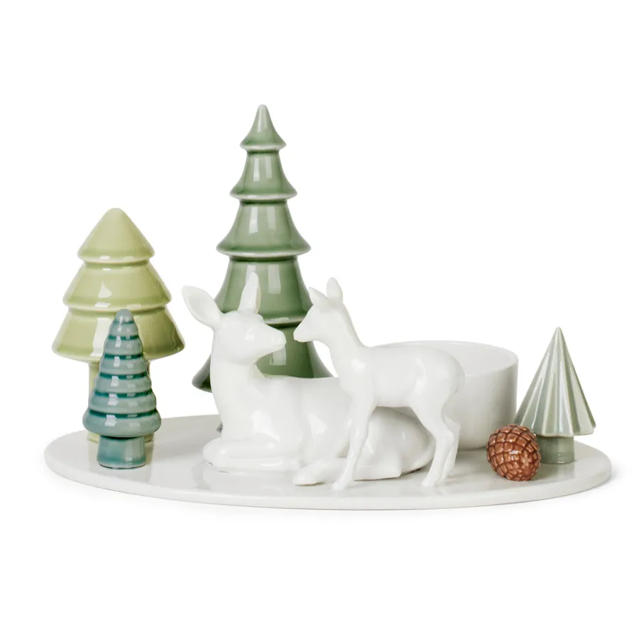Dottir Nordic Design Kerzenhalter für Blockkerze Winter Stories Deer & Fawn Discount
