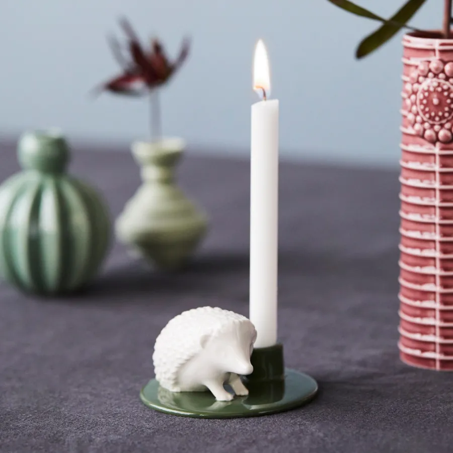Dottir Nordic Design Kerzenhalter Sweet Stories Hedgehog Moss Clearance