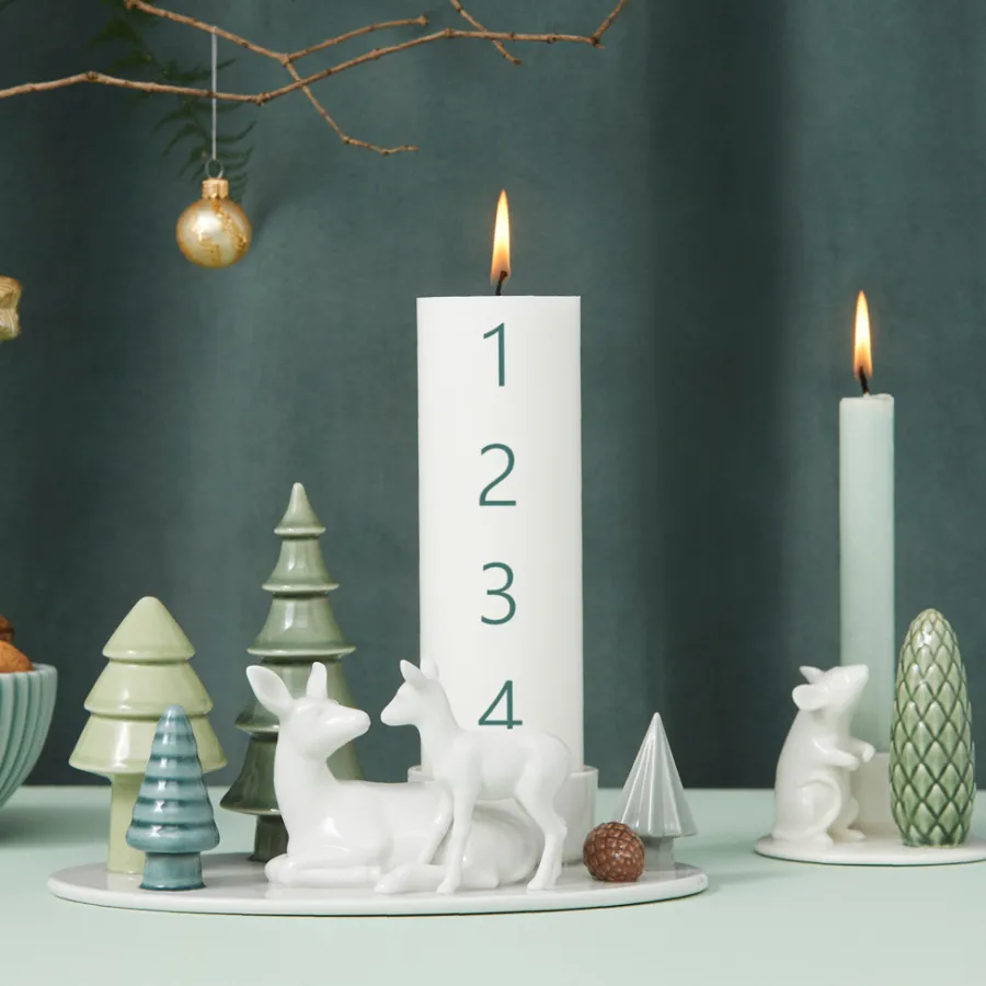 Dottir Nordic Design Kerzenhalter für Blockkerze Winter Stories Deer & Fawn Discount