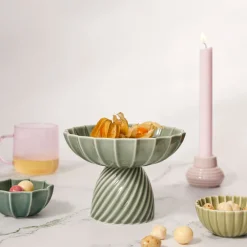 Dottir Nordic Design Schüssel mit Fuß Samsurium Eucalyptus Discount