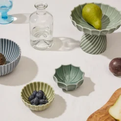 Dottir Nordic Design Schüssel mit Fuß Samsurium Eucalyptus Discount