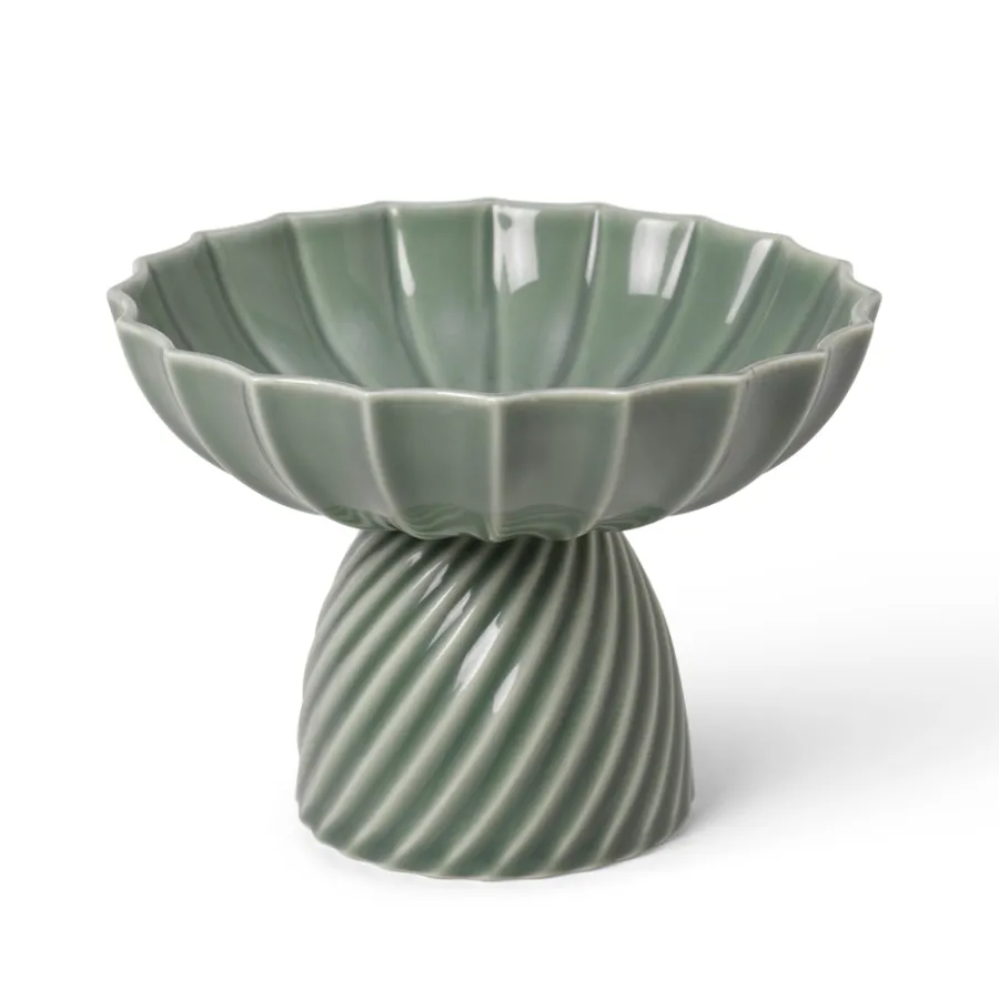 Dottir Nordic Design Schüssel mit Fuß Samsurium Eucalyptus Discount