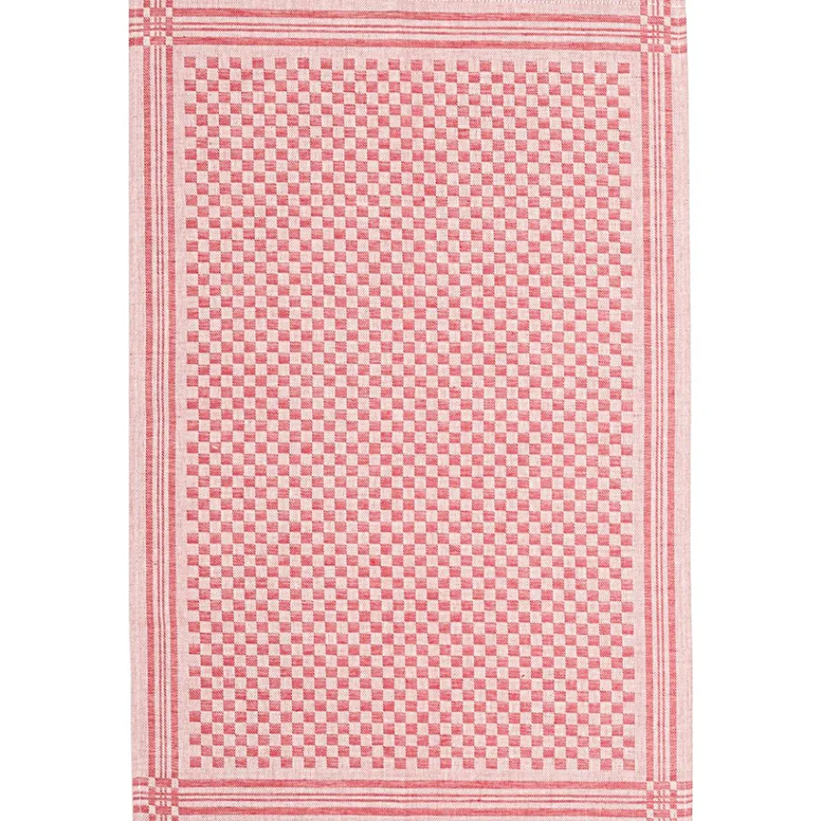 Erika Vaitkute Geschirrtuch SCHACHBRETT Rot Jacquard 47x70 New