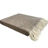 Erika Vaitkute Merinoplaid RUKLA Hellbraun Fischgrat 140x200 New
