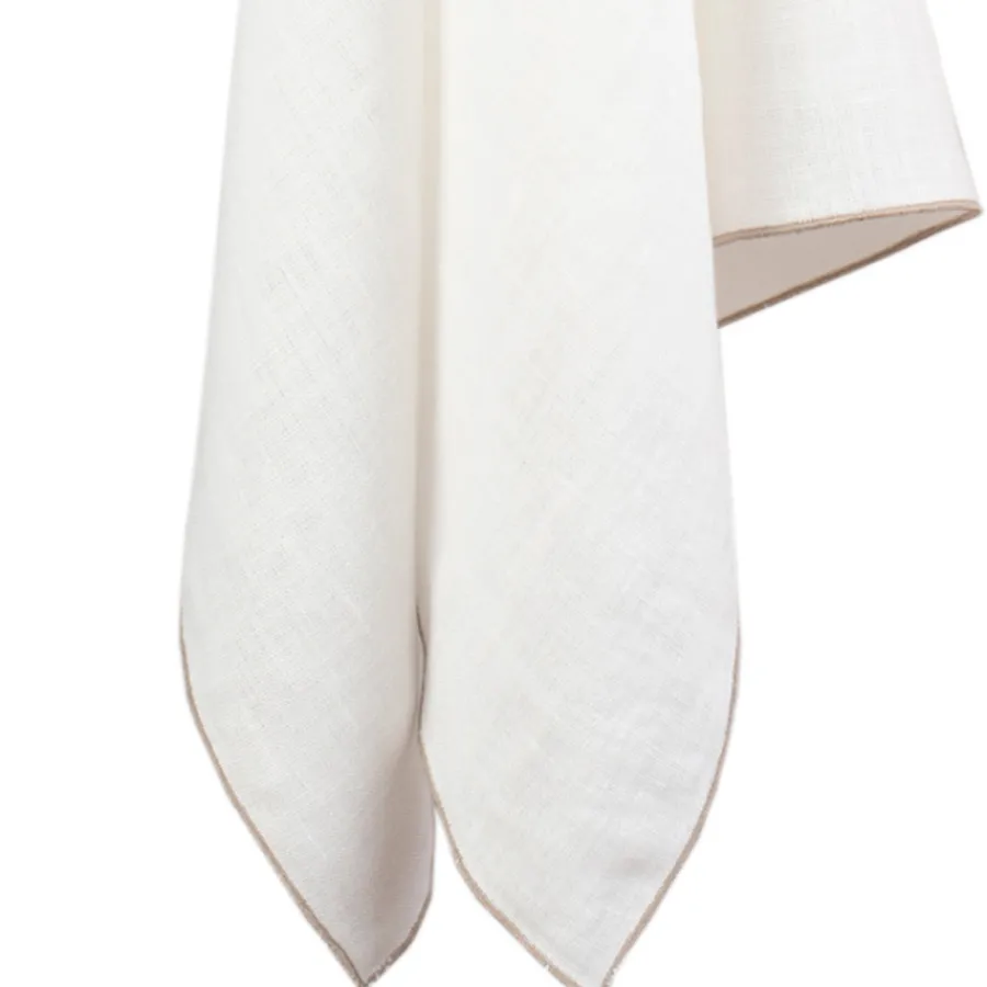 Erika Vaitkute Serviette VILNIA Weiss Natur Umkettelt 47x47 Discount