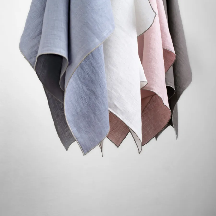 Erika Vaitkute Serviette VILNIA Weiss Natur Umkettelt 47x47 Discount