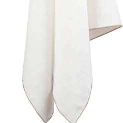 Erika Vaitkute Tischdecke VILNIA Weiss Natur Umkettelt 147x250 Outlet