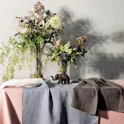 Erika Vaitkute Tischdecke VILNIA Weiss Natur Umkettelt 147x250 Outlet