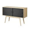 FDB Møbler A83 - Butler Kommode Natur/Schwarze Front Clearance