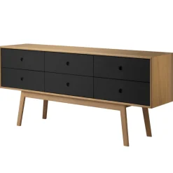 FDB Møbler A86 - Butler Kommode Schwarz/Natur New