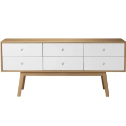 FDB Møbler A86 - Butler Kommode Weiß/Natur Sale