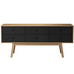 FDB Møbler A86 - Butler Kommode Schwarz/Natur New