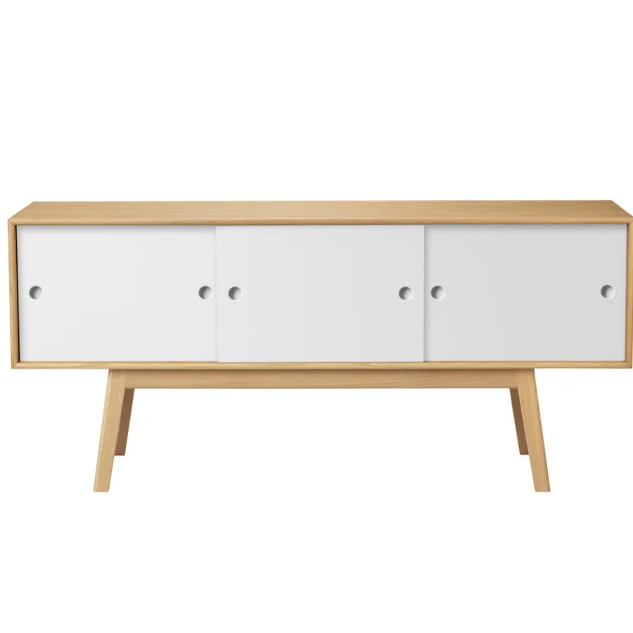FDB Møbler A85 - Butler Sideboard Weiß/Natur Discount