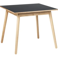 FDB Møbler C35A Quadratischer Tisch Natur/Dunkelgrau Linoleum Zinn Best