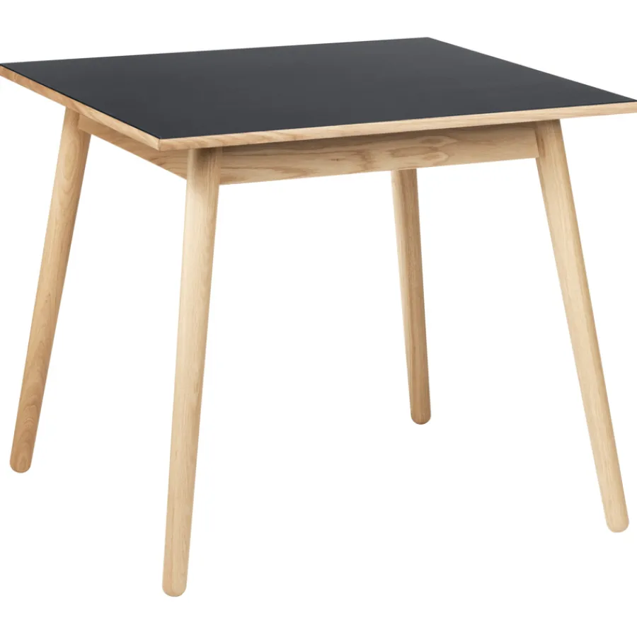 FDB Møbler C35A Quadratischer Tisch Natur/Dunkelgrau Linoleum Zinn Best