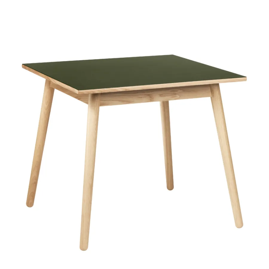 FDB Møbler C35A Quadratischer Tisch Natur/Oliv Linoleum Oliv Discount